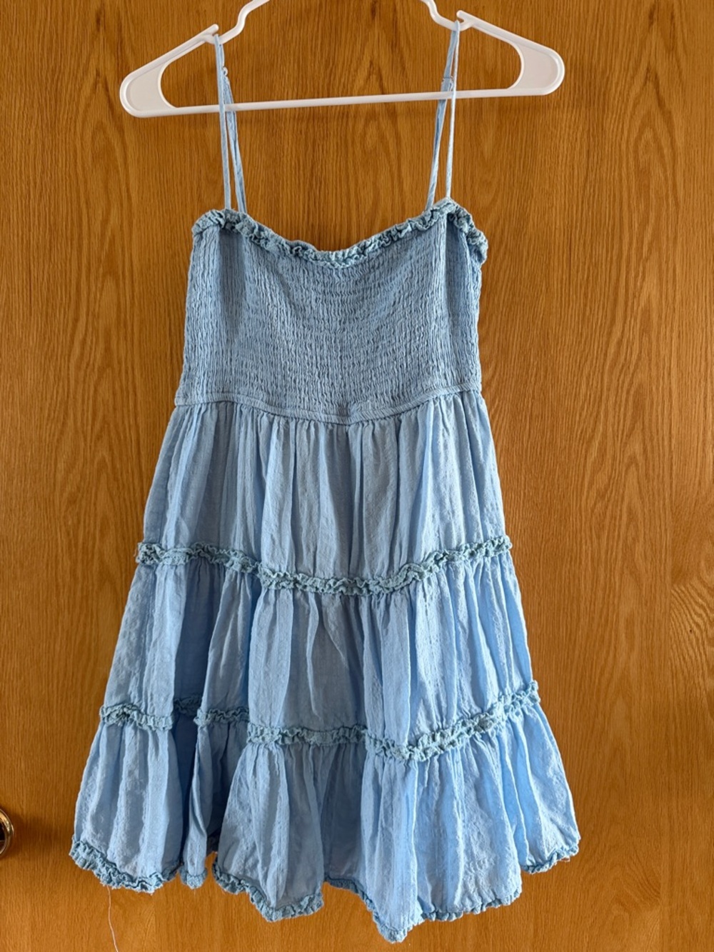 Lulu's Powder Blue Smocked Tiered Sundress